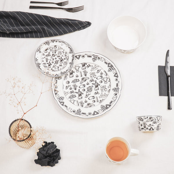 Plate - Dutch Black - New Bone China - 26 x 26 x 1.5 cm