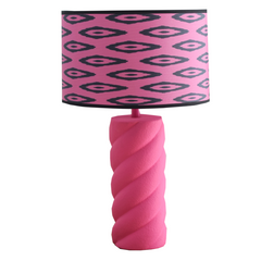 Lampe de table - Céramique - Rose fluo - E27 - 12x12x28cm