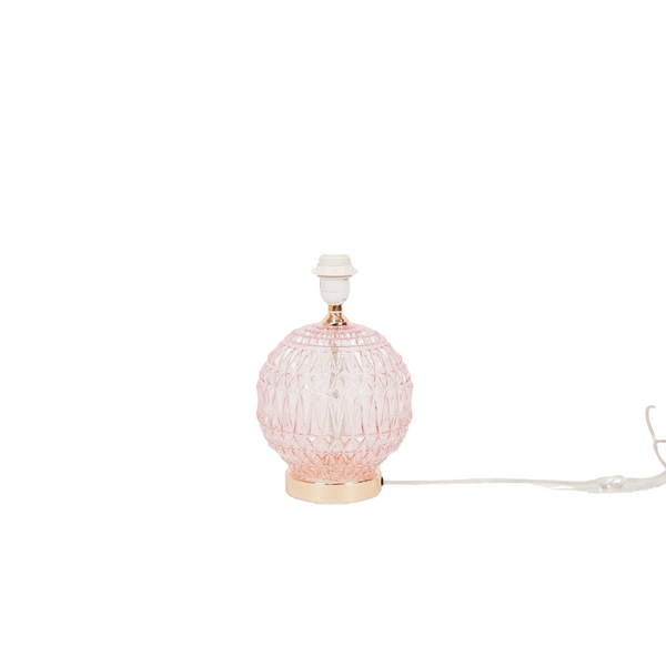 Table Lamp - Crystal Ball - Glass - Pink - 19x19x20cm