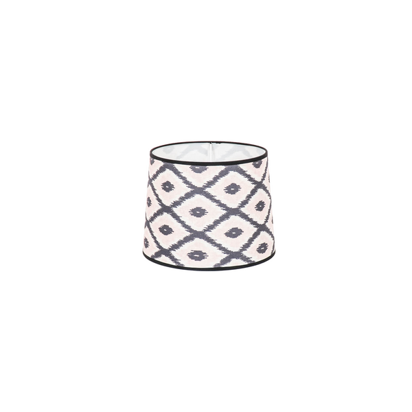 Lampshade - Kelim Print - Polyester - Black/White-26x30x23cm
