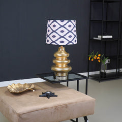 Lampshade - Kelim Print - Polyester - Black/White-26x30x23cm