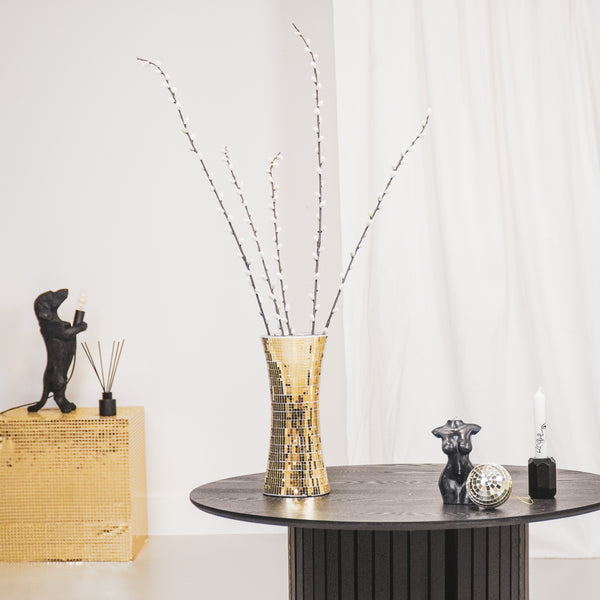 Vaas - Disco - Glas - Goud - 12,5 x 12,5 x 30 cm