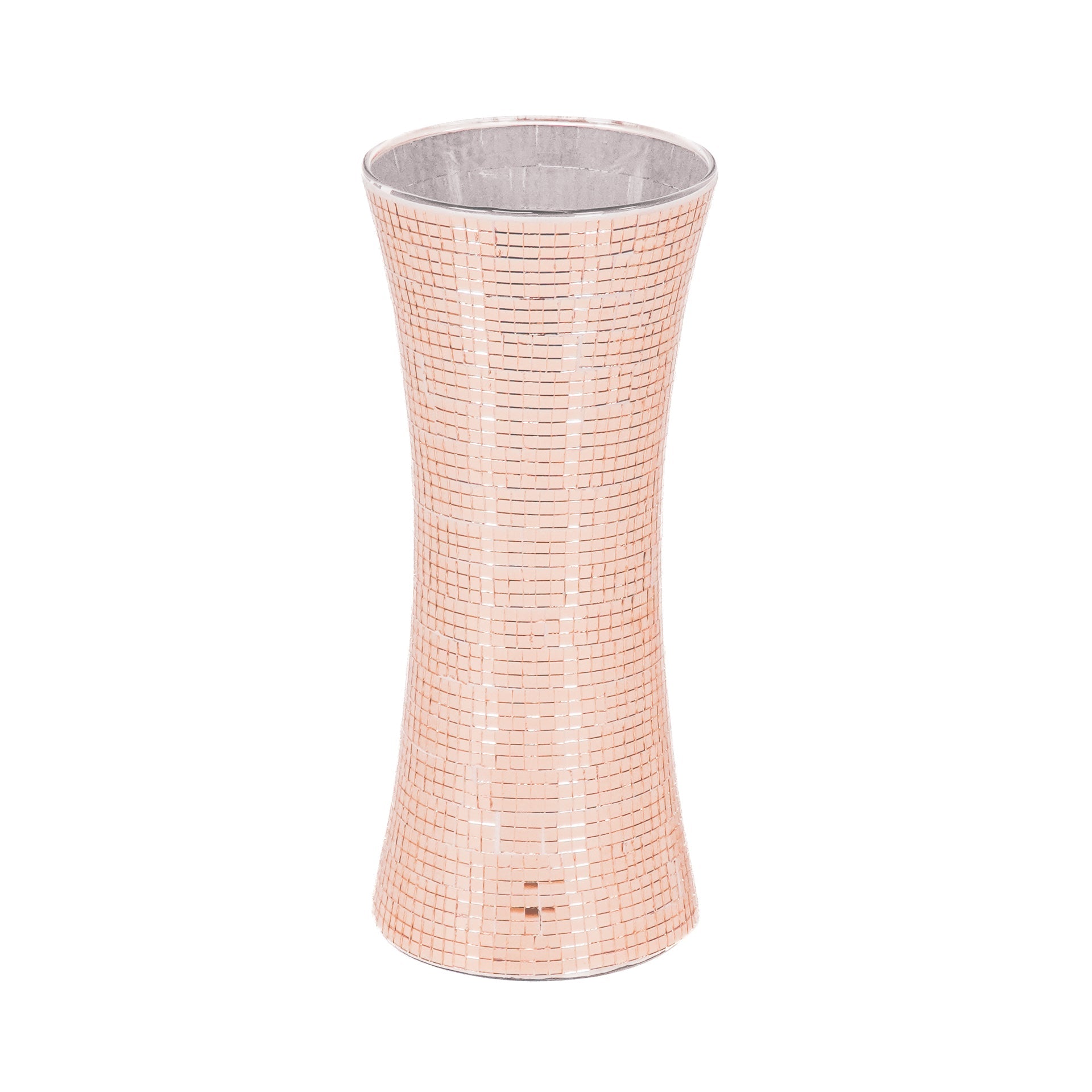 Vase - Disco - Verre - Or rose - 12,5 x 12,5 x 30 cm