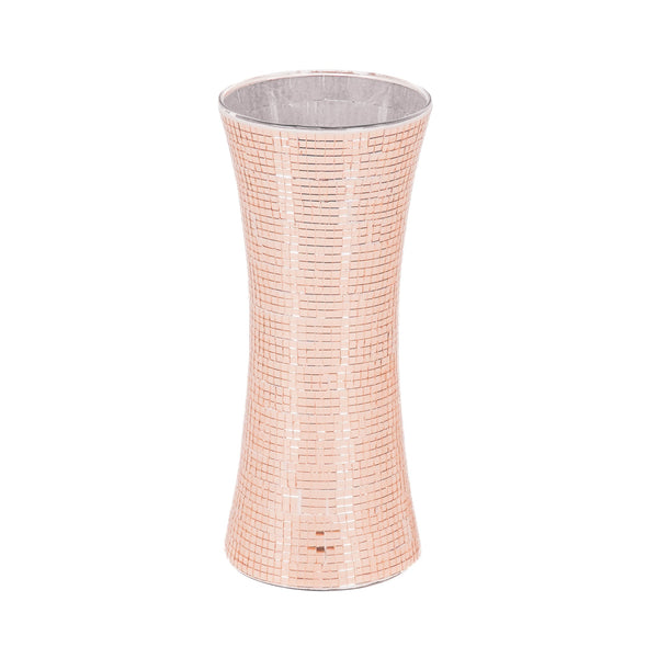 Vase - Disco - Verre - Or rose - 12,5 x 12,5 x 30 cm