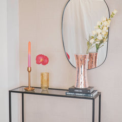 Vase - Disco - Verre - Or rose - 12,5 x 12,5 x 30 cm