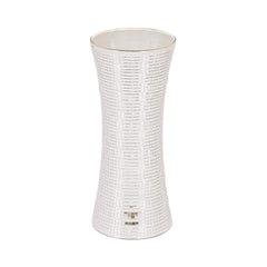 Vase - Disco - Verre - Argent - 12,5x12,5x30 cm