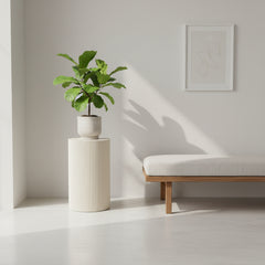 Side Table / Pillar - Cylindrical - MDF - Sand - 30 x 54 cm