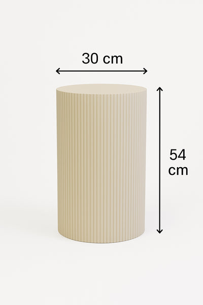 Side Table / Pillar - Cylindrical - MDF - Sand - 30 x 54 cm