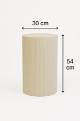 Side Table / Pillar - Cylindrical - MDF - Sand - 30 x 54 cm