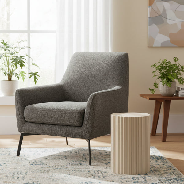 Side Table / Pillar - Cylindrical - MDF - Sand - 30 x 54 cm