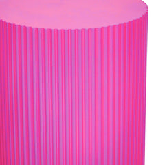 Table d'appoint / Socle - Cylindre - MDF - Rose fluo - 30 x 54 cm
