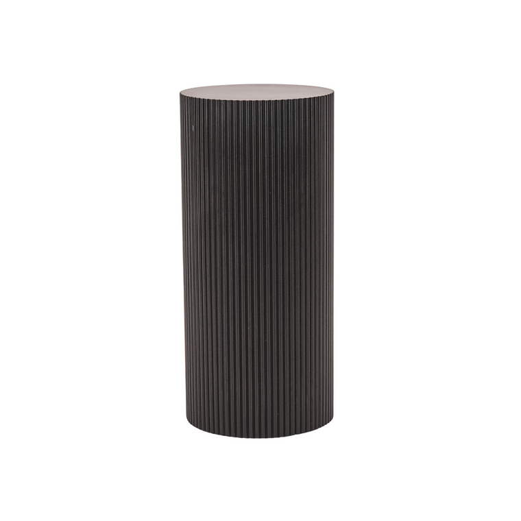 Side Table / Pillar - Cylinder - MDF - Black - 30 x 65 cm