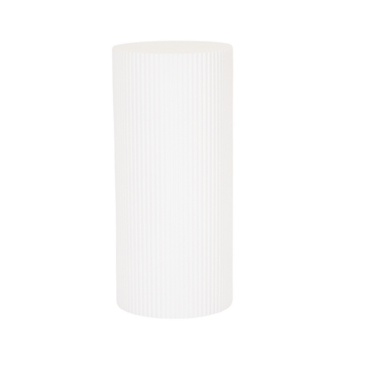 Side Table / Pillar - Cylinder - MDF - White - 30 x 65 cm