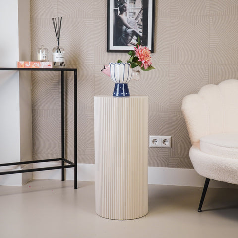 Side table / Pillar - Cylinder - MDF - Sand - 30 x 65 cm