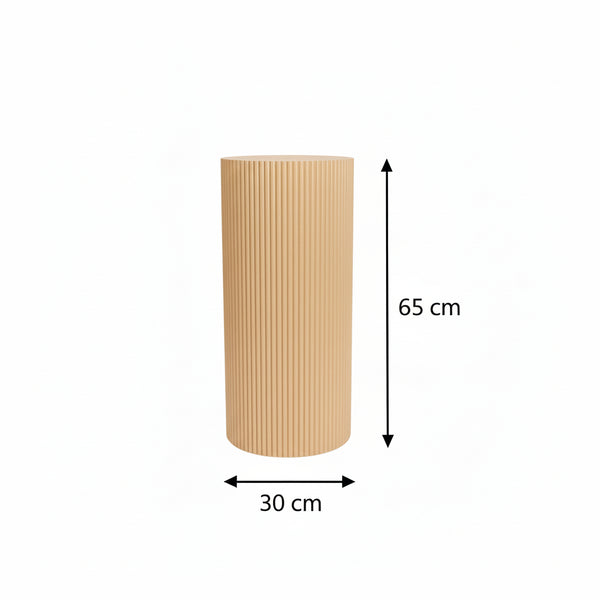 Table d'appoint / Colonne - Cylindre - MDF - Sable - 30 x 65 cm
