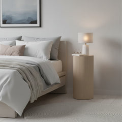 Table d'appoint / Colonne - Cylindre - MDF - Sable - 30 x 65 cm