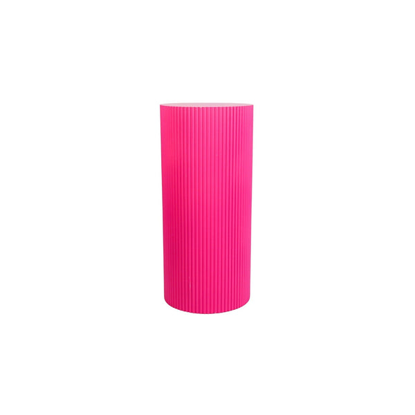 Table d'appoint / Socle - Cylindre - MDF - Rose fluo - 30 x 65 cm