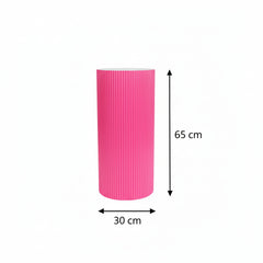 Table d'appoint / Socle - Cylindre - MDF - Rose fluo - 30 x 65 cm