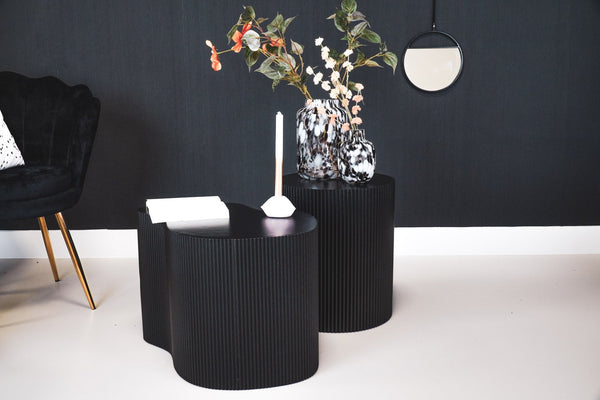 Bijzettafel - Cilinder - MDF - Zwart - 39 x 45 cm