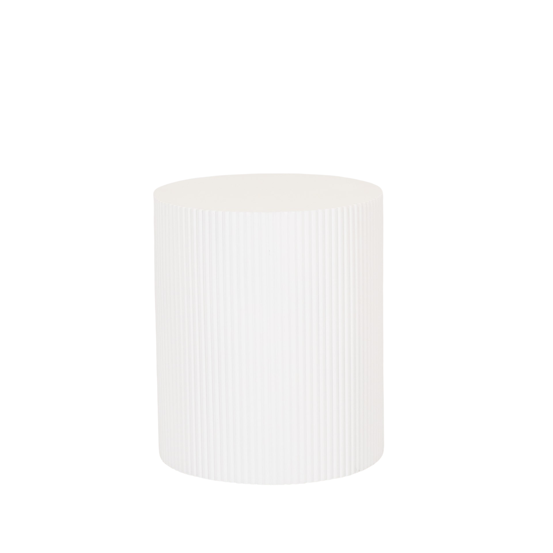 Table d'appoint - cylindrique - MDF - blanc - 39 x 45 cm