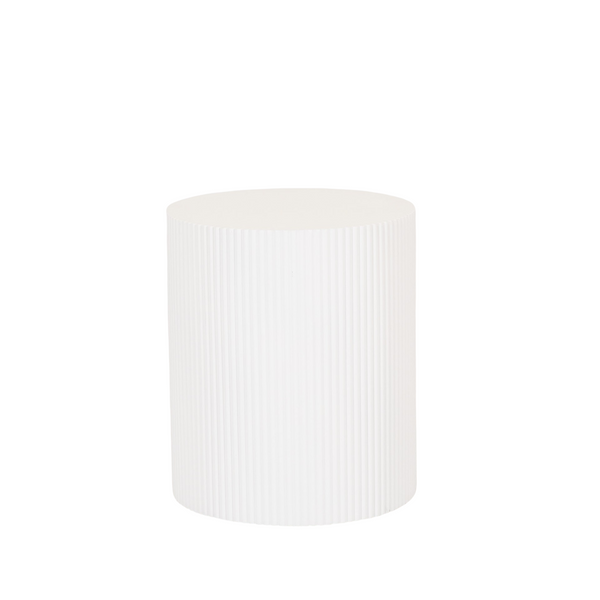 Table d'appoint - cylindrique - MDF - blanc - 39 x 45 cm