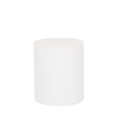 Table d'appoint - cylindrique - MDF - blanc - 39 x 45 cm