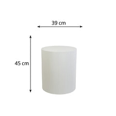 Table d'appoint - cylindrique - MDF - blanc - 39 x 45 cm