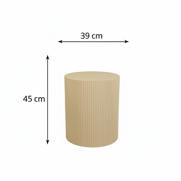 Table d'appoint - Cylindrique - MDF - Sable - 39 x 45 cm