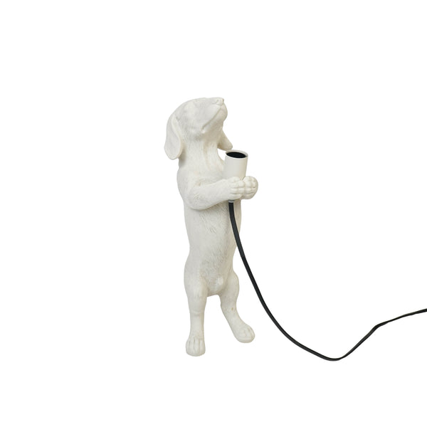 Lamp - Dachshund - Polyresin - Sand - 10x15x38cm