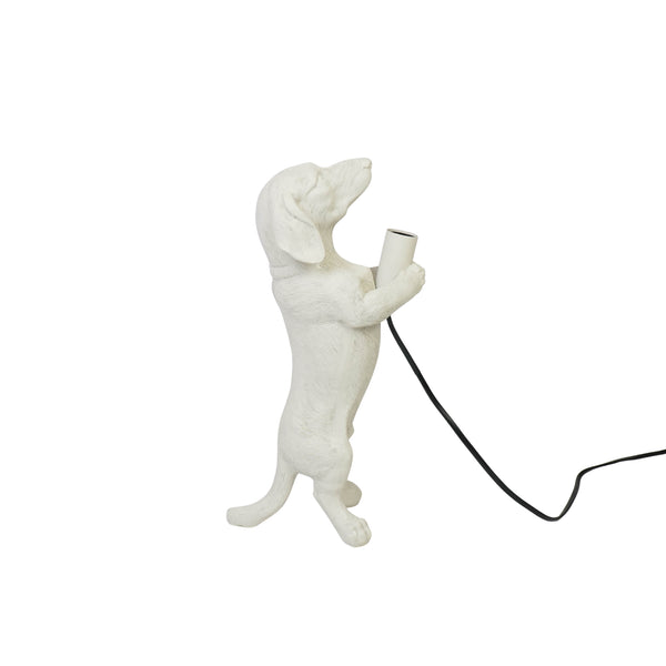 Lamp - Dachshund - Polyresin - Sand - 10x15x38cm