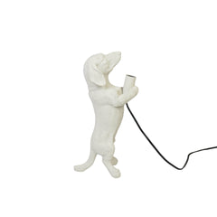 Lamp - Dachshund - Polyresin - Sand - 10x15x38cm