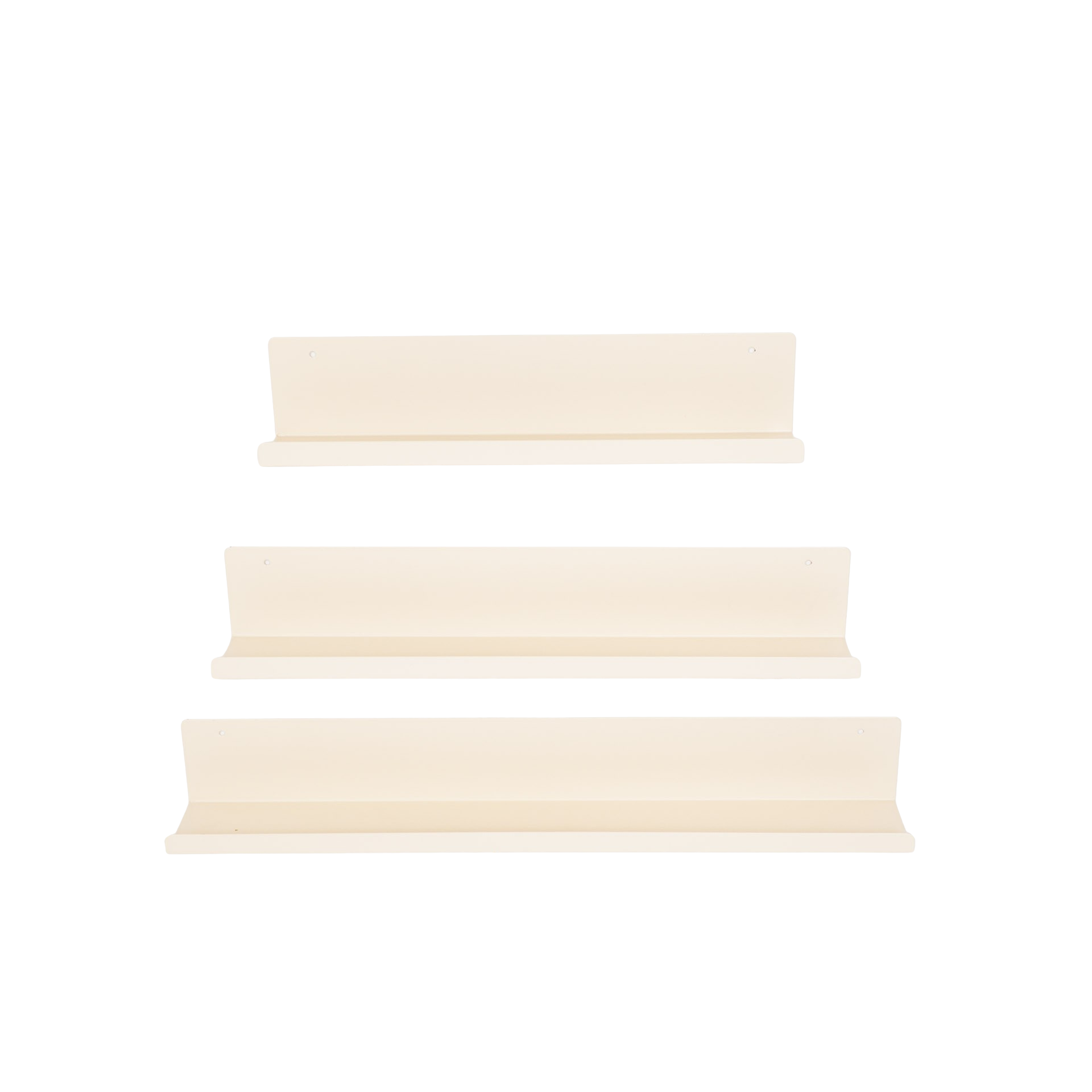 Étagère murale - Métal - Beige - Lot de 3 - 40/50/60cm