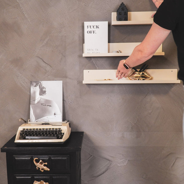 Étagère murale - Métal - Beige - Lot de 3 - 40/50/60cm