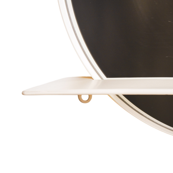 Round Metal Mirror with Shelf - Sand - Ø40 cm