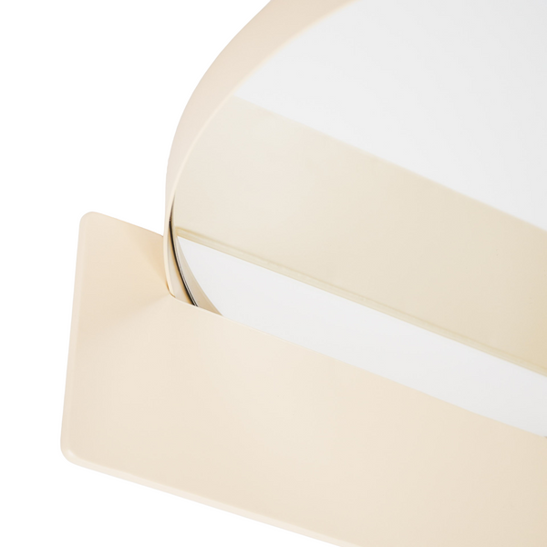Round Metal Mirror with Shelf - Sand - Ø40 cm