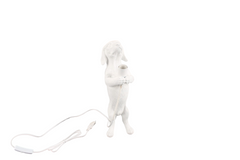 Lamp - Teckel - Polyresin - Wit - 10x15x38cm