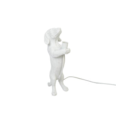Lamp - Teckel - Polyresin - Wit - 10x15x38cm