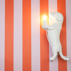 Lamp - Teckel - Polyresin - Wit - 10x15x38cm
