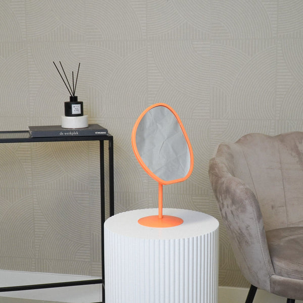 Mirror - Organic - Metal - Neon Orange - 16.5 x 12 x 31.5 cm