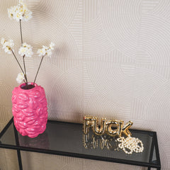 Vase - Kisses - Ceramic - Neon Pink - 17 x 17 x 27 cm