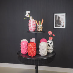 Vase - « FUCK » - Céramique - Blanc/Noir - 17x17x27cm