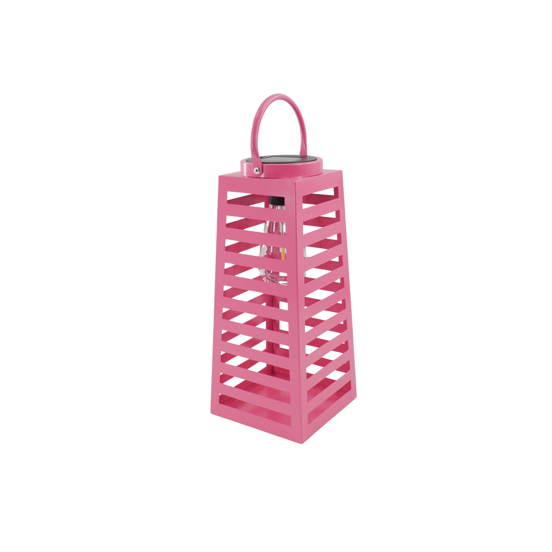 Lamp - Lantern - Solar - Metal - Pink - 14 x 32.5 cm