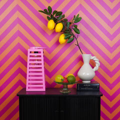 Lamp - Lantern - Solar - Metal - Pink - 14 x 32.5 cm