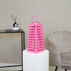 Lamp - Lantern - Solar - Metal - Pink - 14 x 32.5 cm