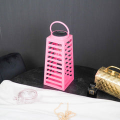 Lamp - Lantern - Solar - Metal - Pink - 14 x 32.5 cm