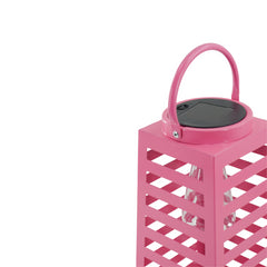 Lamp - Lantern - Solar - Metal - Pink - 14 x 32.5 cm