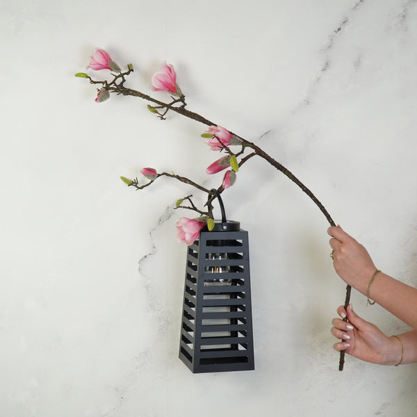 Lamp - Lantern - Solar - Metal - Black - 14 x 32.5 cm