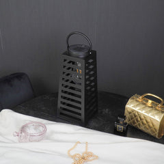 Lamp - Lantern - Solar - Metal - Black - 14 x 32.5 cm