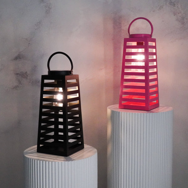 Lamp - Lantern - Solar - Metal - Black - 14 x 32.5 cm