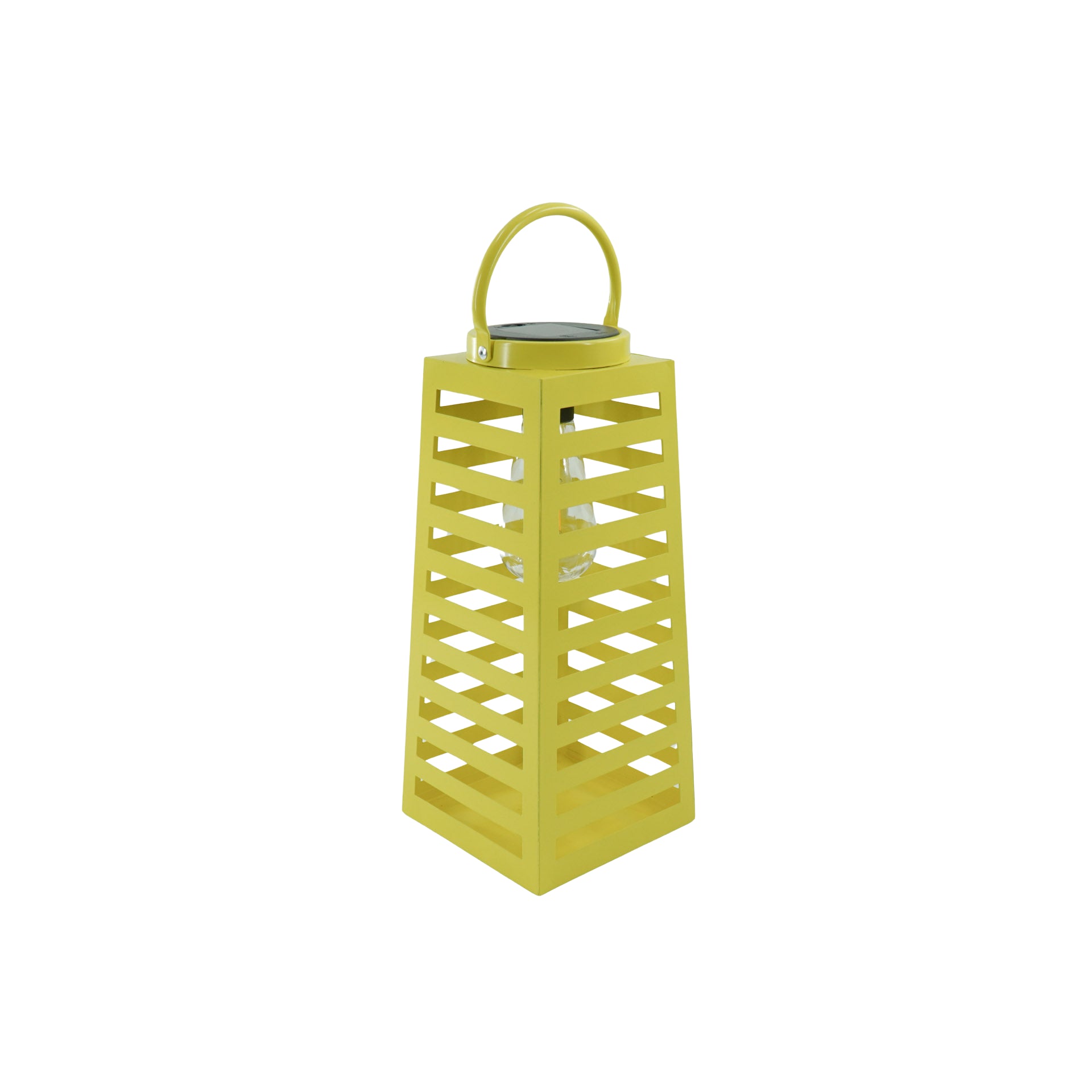 Lamp - Lantern - Solar - Metal - Yellow - 14 x 32.5 cm